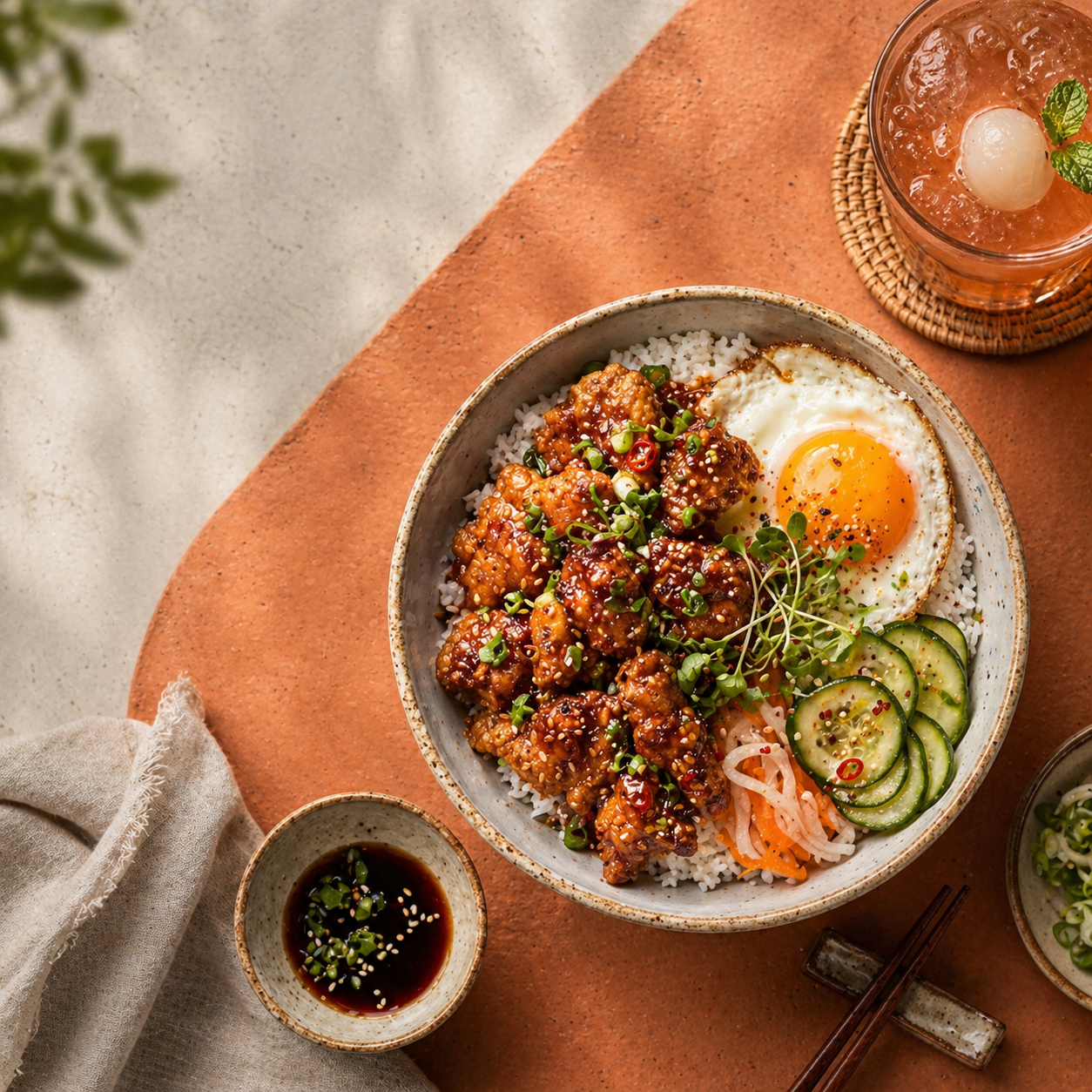 Nara Rice Bar — counter dengan rice bowl yang baru selesai dimasak